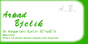 arpad bjelik business card